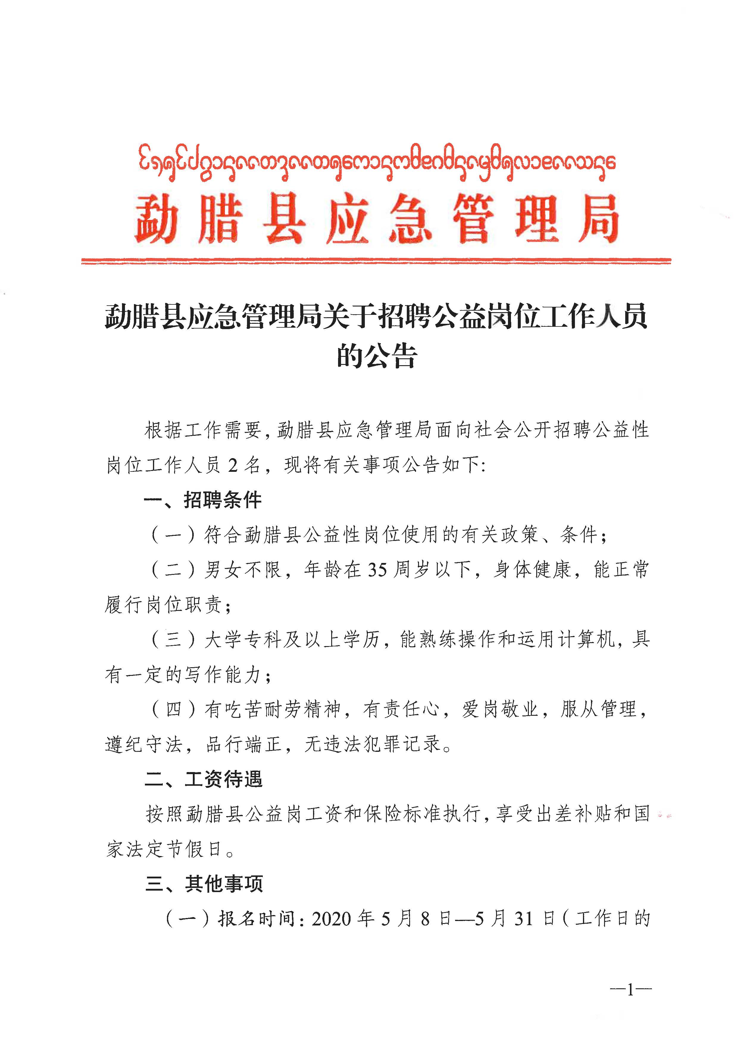 荔蒲县应急管理局最新招聘启事概览