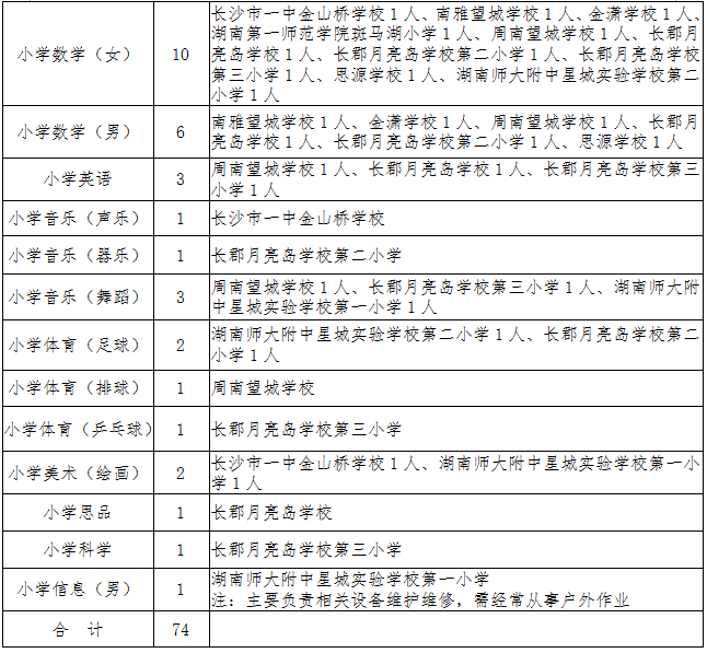 望城县小学最新招聘启事概览